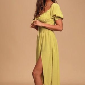 LULUS Puff Sleeve Milkmaid Dress